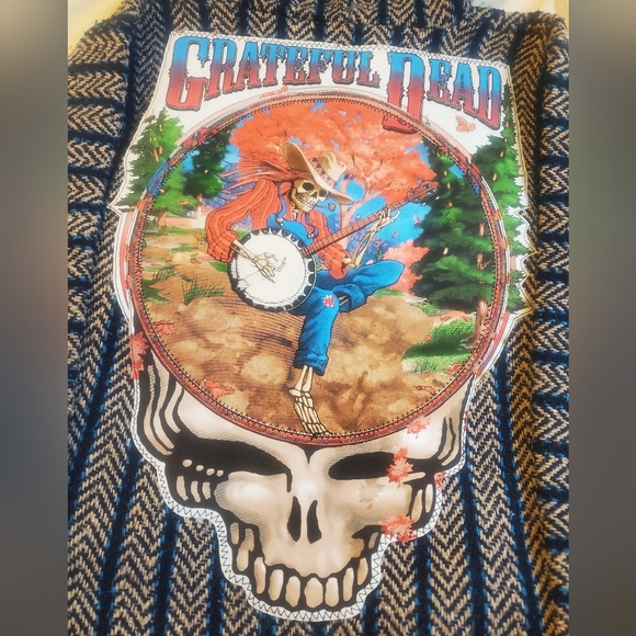 Grateful Dead Vintage Baja Joe Hoodie + Liquid Blue Tie-dye 1994 Banjo Patch - Picture 4 of 9
